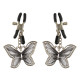 Зажимы на соски с бабочками Butterfly Nipple Clamps (серебро)