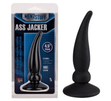 Чёрная пробка ASS JACKER для анальной стимуляции - 12 см. (черный)