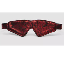 Двусторонняя красно-черная маска на глаза Reversible Faux Leather Blindfold (красный с черным)