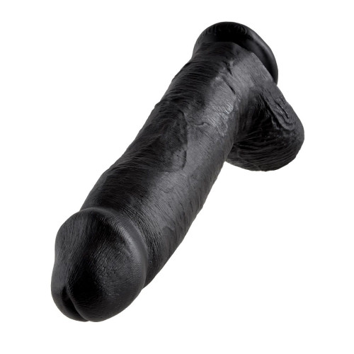 Чёрный фаллоимитатор-гигант 12  Cock with Balls - 30,5 см. (черный)