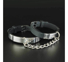 Черные силиконовые наручники с серебристой цепочкой (черный с серебристым)
