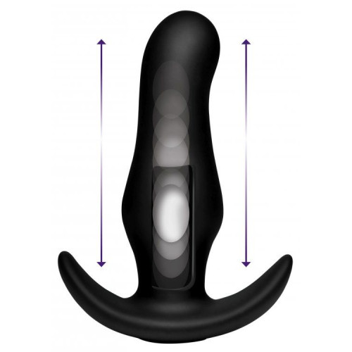 Черная анальная вибропробка Kinetic Thumping 7X Prostate Anal Plug - 13,3 см. (черный)