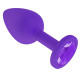 Фиолетовая силиконовая пробка с фиолетовым кристаллом - 7,3 см. (фиолетовый)
