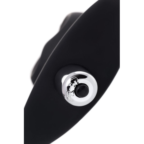 Черная вибровтулка с полой серединой в виде сердечка Cordis M - 14 см. (черный)