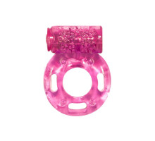 Розовое эрекционное кольцо с вибрацией Rings Axle-pin (розовый)