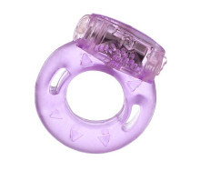 Фиолетовое эрекционное кольцо с виброэлементом в верхней части (фиолетовый)