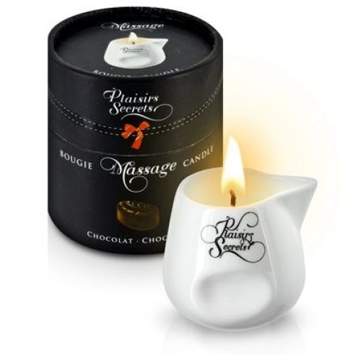 Массажная свеча с ароматом шоколада Bougie de Massage Gourmande Chocolat - 80 мл. (белый)