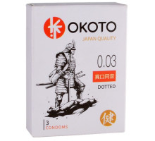 Презервативы с точками OKOTO Dotted - 3 шт. (прозрачный)