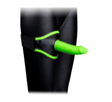 Люминисцентный страпон с креплением на ногу (зеленый с черным)