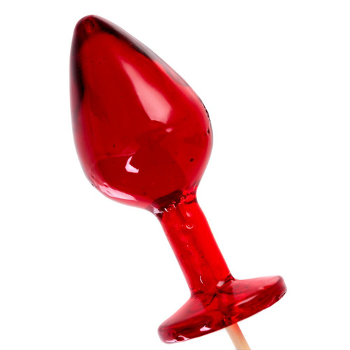 Красный леденец в форме малой анальной пробки со вкусом виски (красный)