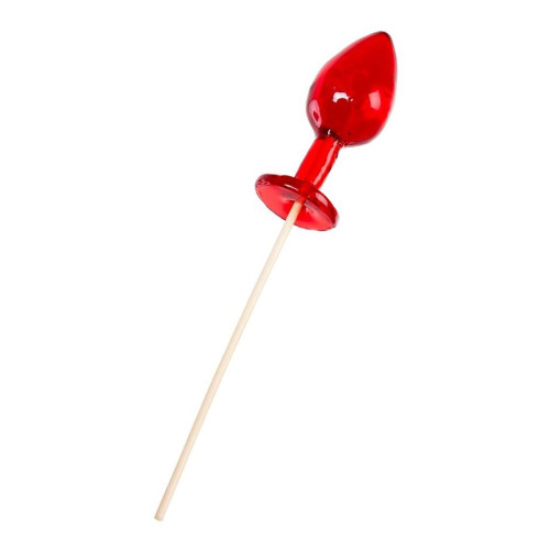 Красный леденец в форме малой анальной пробки со вкусом виски (красный)