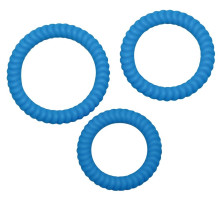 Набор из трех синих силиконовых колец Lust (синий)