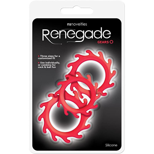 Набор из 3 красных эрекционных колец Renegade Gears (красный)