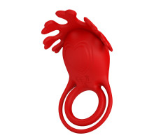Красное эрекционное кольцо с вибрацией Ruben (красный)