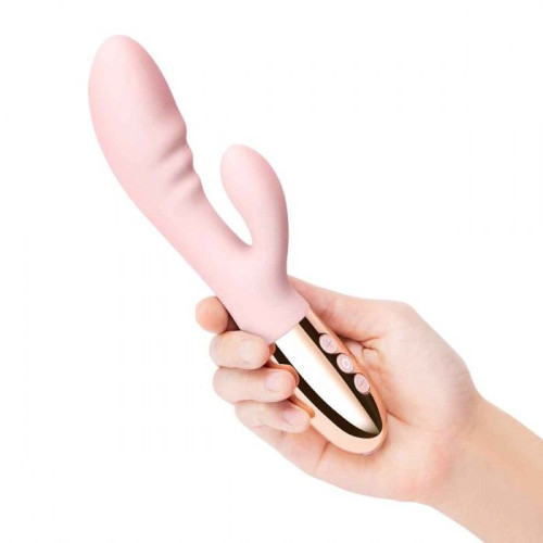 Нежно-розовый вибромассажер-кролик Blend - 20,2 см. (нежно-розовый)
