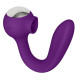 Фиолетовый универсальный вибратор Drago с язычком - 18,3 см. (фиолетовый)