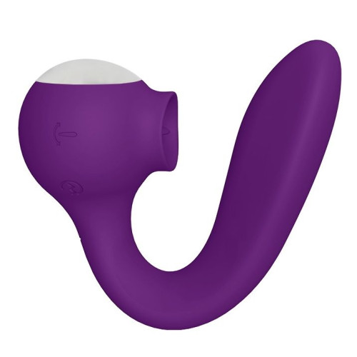 Фиолетовый универсальный вибратор Drago с язычком - 18,3 см. (фиолетовый)