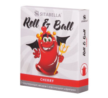 Стимулирующий презерватив-насадка Roll & Ball Cherry (прозрачный)