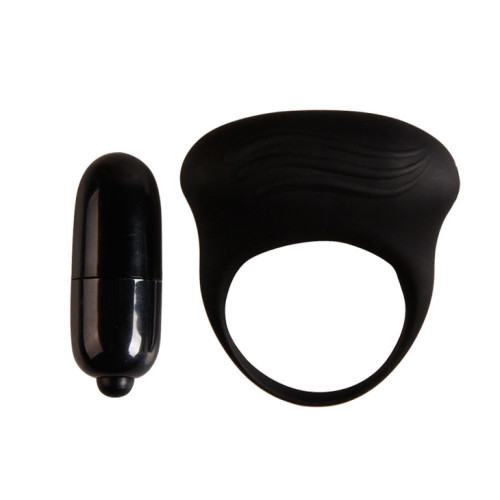 Черное вибрирующее эрекционное кольцо (черный)