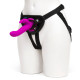 Лиловый страпон Rechargeable Vibrating Strap-On Harness Set - 17,6 см. (лиловый)