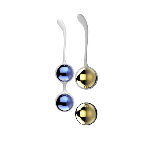 Синие и золотистые вагинальные шарики Nalone Yany (разноцветный)