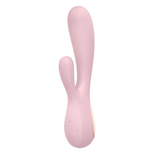 Розовый вибратор-кролик Satisfyer Mono Flex с управлением через приложение - 20,4 см. (розовый)