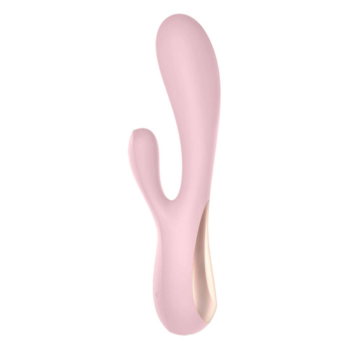 Розовый вибратор-кролик Satisfyer Mono Flex с управлением через приложение - 20,4 см. (розовый)