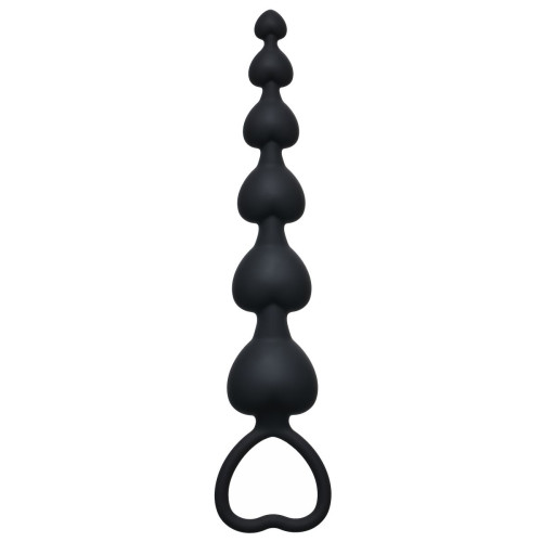 Чёрная анальная цепочка Heart s Beads Black - 18 см. (черный)