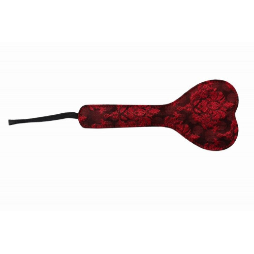 Красная шлепалка-сердечко с цветочным принтом - 28 см. (красный)