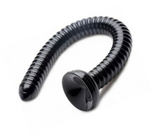 Черный анальный стимулятор-гигант Hosed Ribbed Anal Snake Dildo - 50,8 см. (черный)