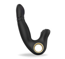 Черный вибромассажер Shake Ring - 16,8 см. (черный)