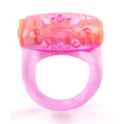 Розовое кольцо с вибропулей для усиления эрекции (розовый)