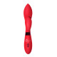 Красный вибратор Gina с клиторальным отростком - 20 см. (красный)