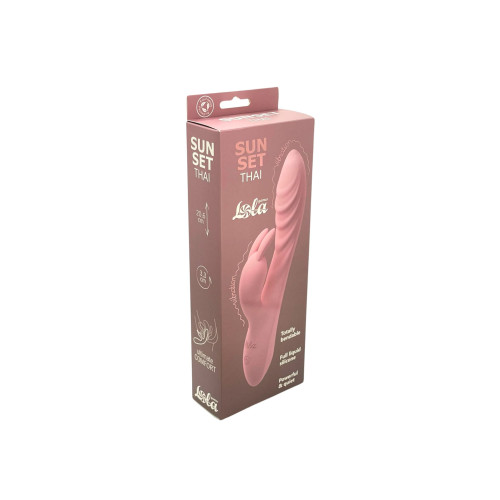 Розовый перезаряжаемый вибратор-кролик Thai - 20,6 см. (розовый)