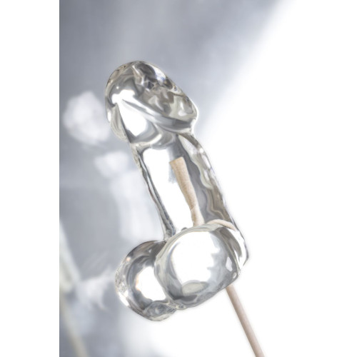 Прозрачный леденец в форме фаллоса со вкусом пина колады (прозрачный)
