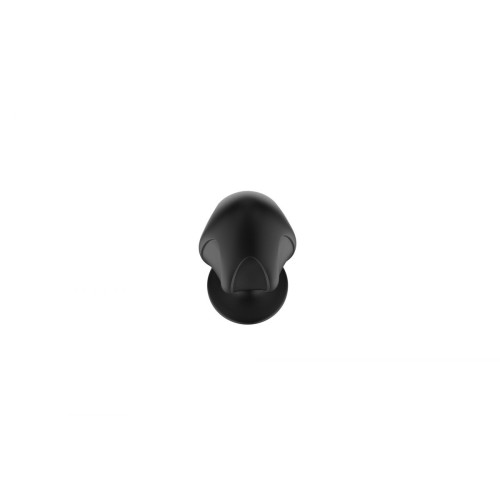 Черная малая силиконовая анальная пробка с вертикальными бороздками (черный)