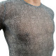 Мужская футболка в облипку с рисунком змеиной чешуи (серый|L)