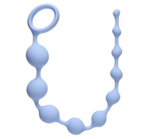 Голубая анальная цепочка Long Pleasure Chain - 35 см. (голубой)