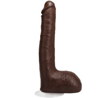 Коричневый фаллоимитатор Ricky Johnson со съемной присоской - 26 см. (коричневый)