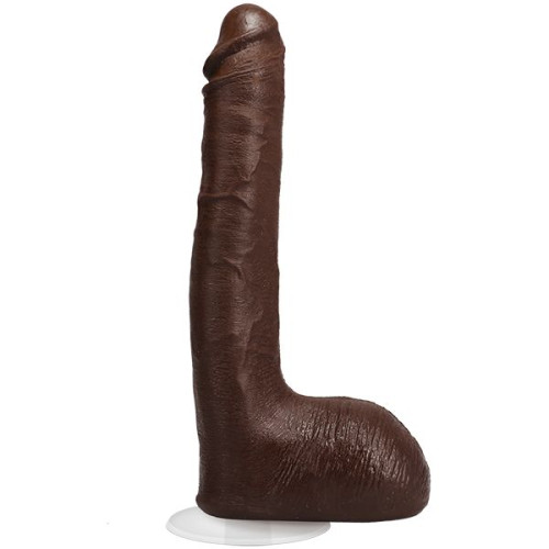 Коричневый фаллоимитатор Ricky Johnson со съемной присоской - 26 см. (коричневый)
