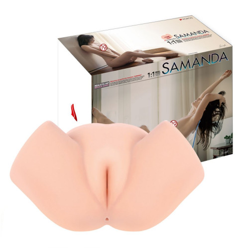 Мастурбатор-полуторс с вагиной и анусом Samanda (телесный)