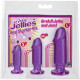 Набор из трех фиолетовых анальных фаллоимитаторов Crystal Jellies Anal Starter Kit (фиолетовый)