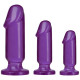 Набор из трех фиолетовых анальных фаллоимитаторов Crystal Jellies Anal Starter Kit (фиолетовый)