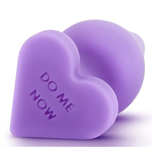Фиолетовая анальная пробка Naughty Candy Heart Do Me Now - 8,9 см. (фиолетовый)