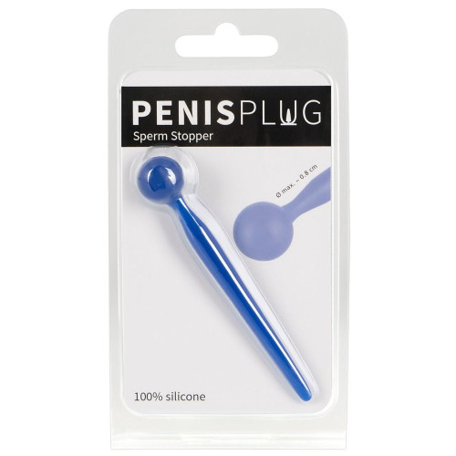 Синий уретральный стимулятор Penis Plug - 9,6 см. (синий)