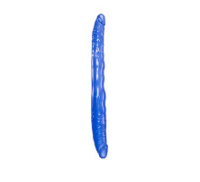 Синий двусторонний фаллоимитатор - 28,5 см. (синий)