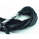Черная плеть с металлической рукоятью - 60 см. (черный с серебристым)