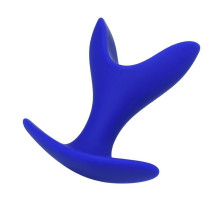 Синяя силиконовая расширяющая анальная пробка Bloom - 8,5 см. (синий)