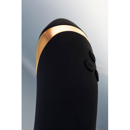 Чёрный вибратор WANAME Storm со стимулирующими рёбрами - 22,5 см. (черный)