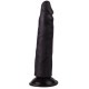Рельефный чёрный фаллоимитатор на присоске - 16,5 см. (черный)